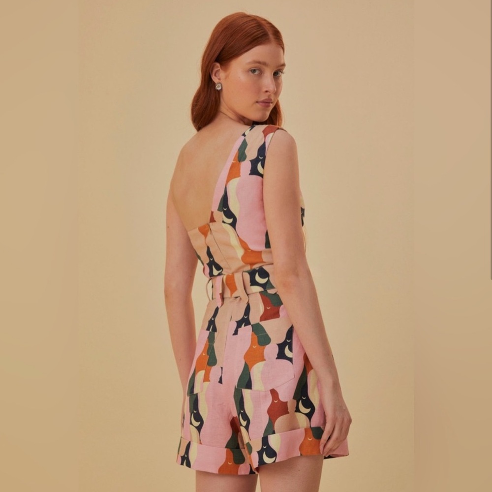 FARM Rio Multicolor One-Shoulder Jumpsuit - Picture 2 of 5
